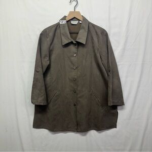 Joan Rivers Women’s Button Front Jacket Brown Taupe Size M